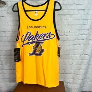 UNK NBA Los Angeles Lakers Tank Jersey Embroidered Sewn Letters Logo Men's L NWT